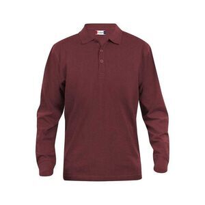 Clique Mens Classic Lincoln Long-Sleeved Polo Shirt / Burgundy